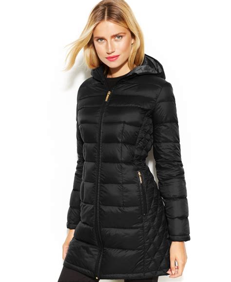 michael kors packable maxi down puffer coat|Michael Kors puffer long coat.